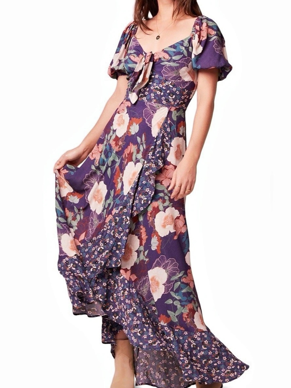 Band of the Free Floral Maxi Dress in Purple Like New